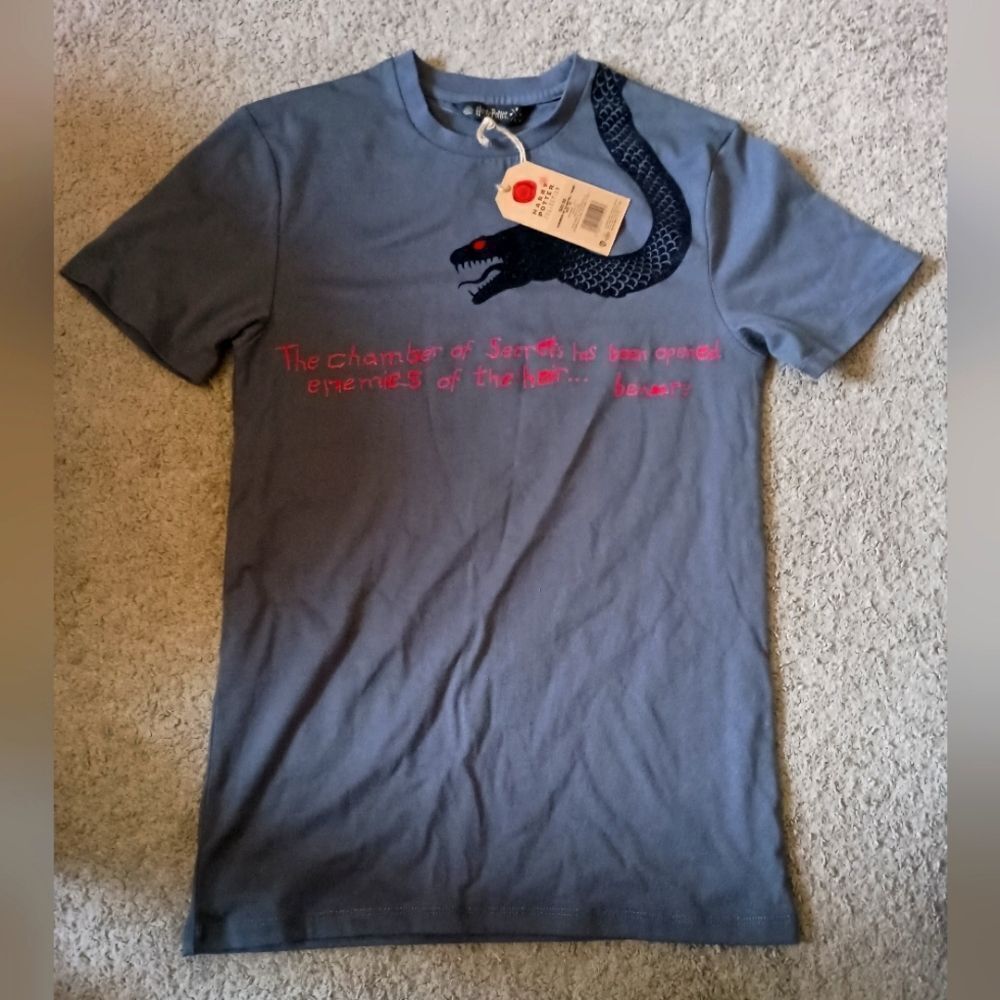 Harry Potter Collection Chamber Of Secrets T-shirt Grey Size XS NWT RARE